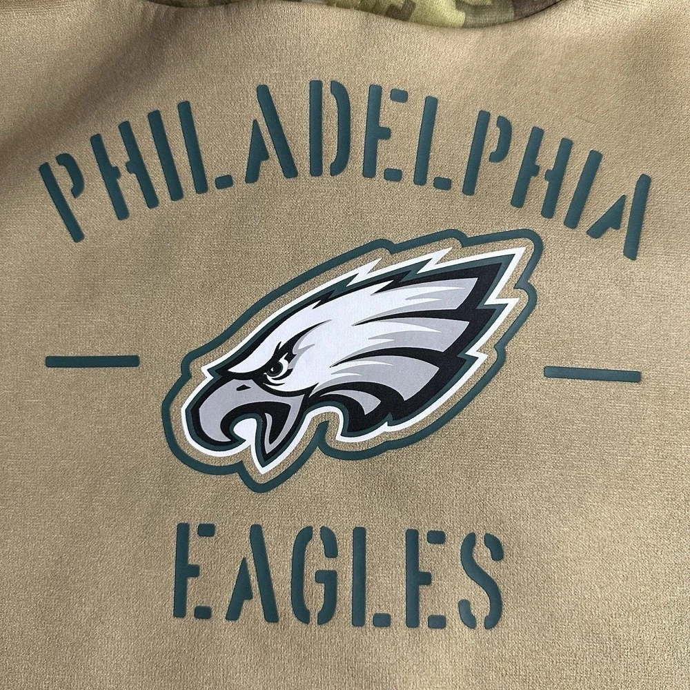 Nike OnField NFL Philadelphia Eagles Salute Service Hoodie Youth XL Camo Flag